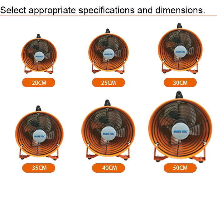 9.5 Inch Industrial Portable Ducted Fan Used for Ventilation in Tunnel Air