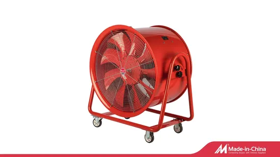 Ventola per condotto di ventilazione a spinta manuale da 400-500 mm con supporto regolabile e ruote